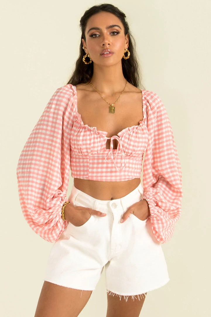 Sundae Muse Paige Top / Pink Check 10 Sundae Muse Paige Top / Pink Check