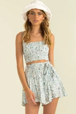 Sundae Muse Tops Ibiza Top / Mint Floral