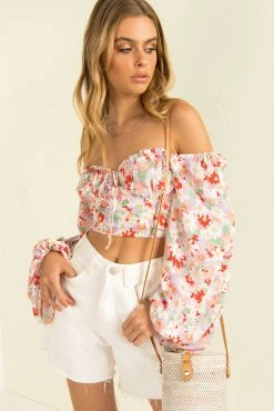 Sundae Muse Paige Top / Red Floral Tops