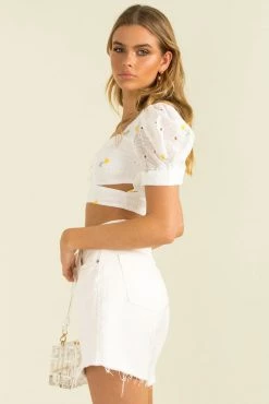 Sundae Muse Josie Top / Yellow Floral Tops