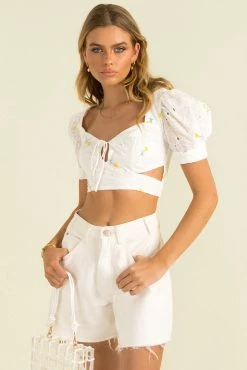 Sundae Muse Josie Top / Yellow Floral Tops