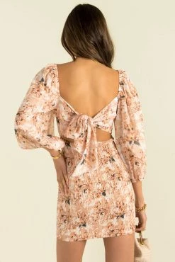 Sundae Muse Luanna Dress / Peach Floral Dresses