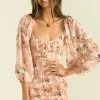 Sundae Muse Luanna Dress / Peach Floral Dresses