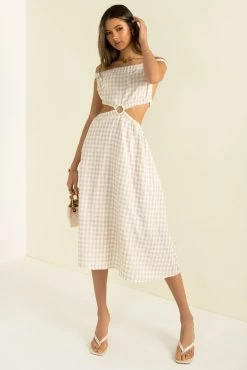 Sundae Muse Marbella Dress / Beige Check New Arrivals