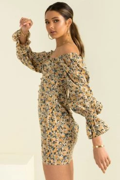 Sundae Muse Carine Dress / Yellow Floral Floral Dresses