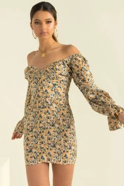 Sundae Muse Carine Dress / Yellow Floral Floral Dresses