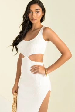 Sundae Muse Valerie Dress / White Ribbed Dresses 14 Sundae Muse Valerie Dress / White Ribbed Dresses