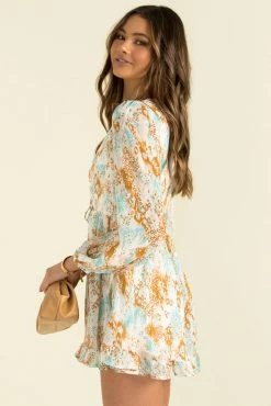 Sundae Muse Hope Playsuit / Aqua Print