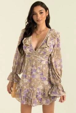 Sundae Muse Floral Dresses Anastasia Dress / Lilac