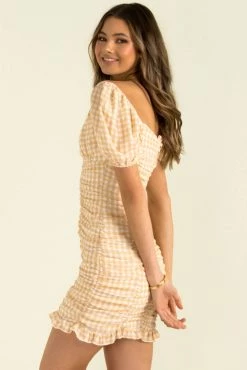 Sundae Muse Harvey Dress / Beige Check DRESSES