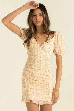 Sundae Muse Harvey Dress / Beige Check DRESSES