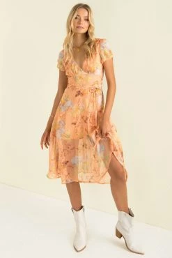 Sundae Muse New Arrivals Xander Dress / Peach Floral