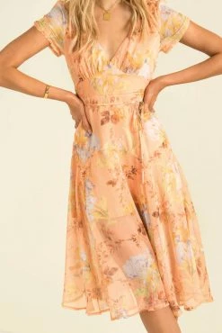 Sundae Muse New Arrivals Xander Dress / Peach Floral
