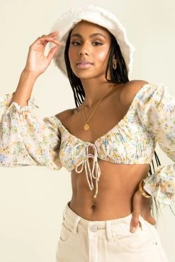 Sundae Muse New Arrivals Theo Top / Beige Floral