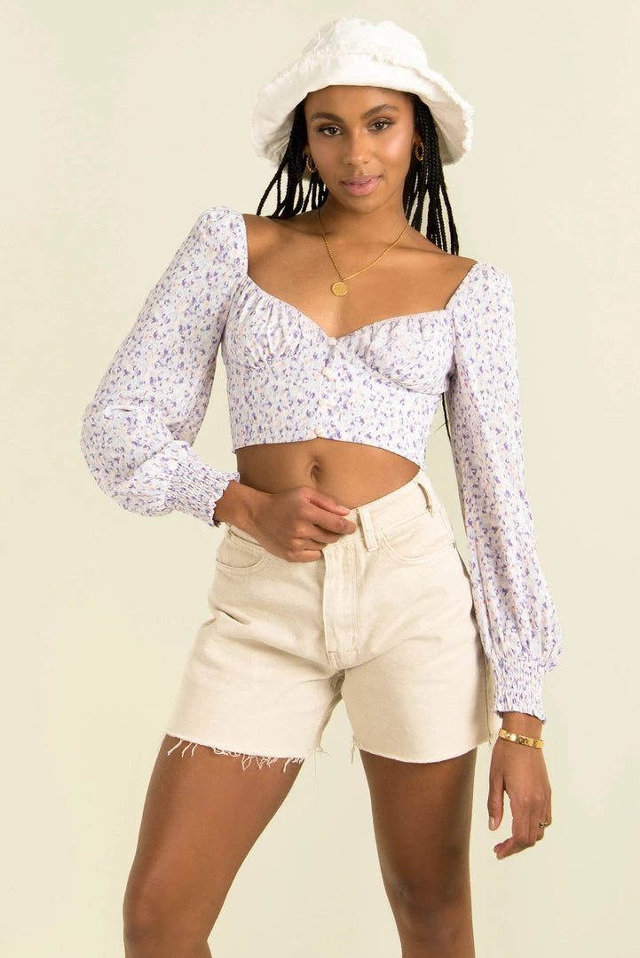 Sundae Muse Joss Top / Lilac Floral Tops 7 Sundae Muse Joss Top / Lilac Floral Tops