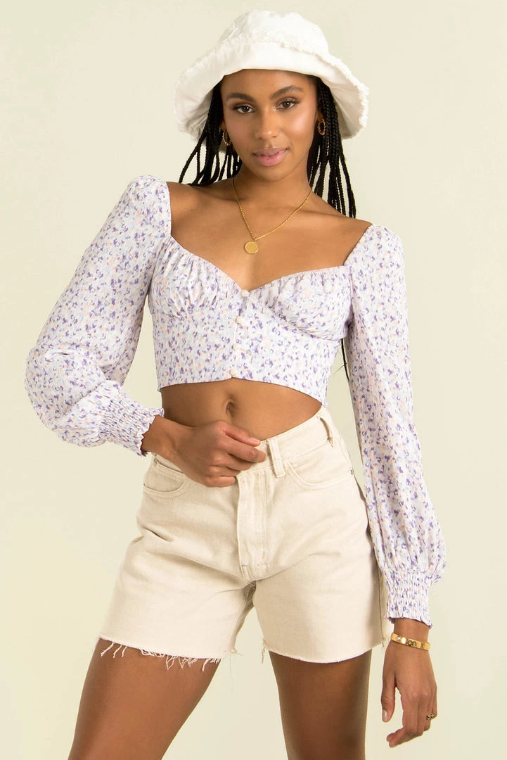 Sundae Muse Joss Top / Lilac Floral Tops 4 Sundae Muse Joss Top / Lilac Floral Tops