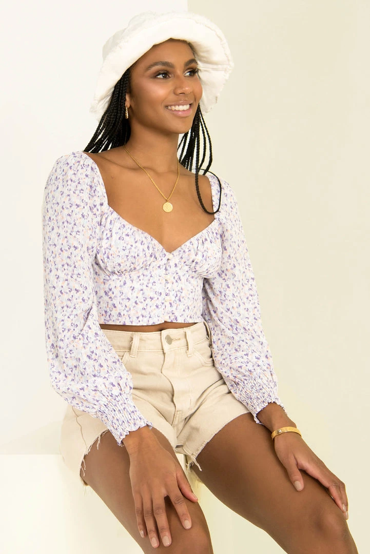 Sundae Muse Joss Top / Lilac Floral Tops 6 Sundae Muse Joss Top / Lilac Floral Tops