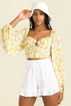 Sundae Muse Tops Paige Top / Yellow Floral