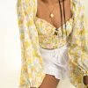 Sundae Muse Tops Paige Top / Yellow Floral
