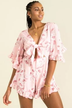 Sundae Muse New Arrivals Alice Playsuit / Pink Print