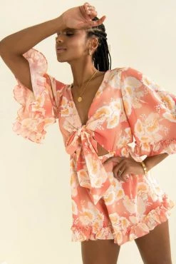 Sundae Muse Playsuits & Rompers Alice Playsuit / Orange Print