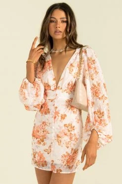 Sundae Muse New Arrivals Lillia Dress / Peach Floral