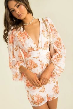 Sundae Muse New Arrivals Lillia Dress / Peach Floral