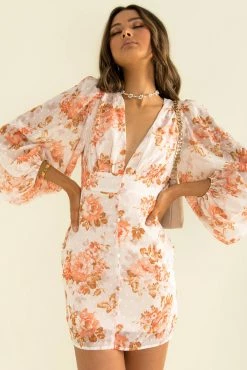 Sundae Muse New Arrivals Lillia Dress / Peach Floral