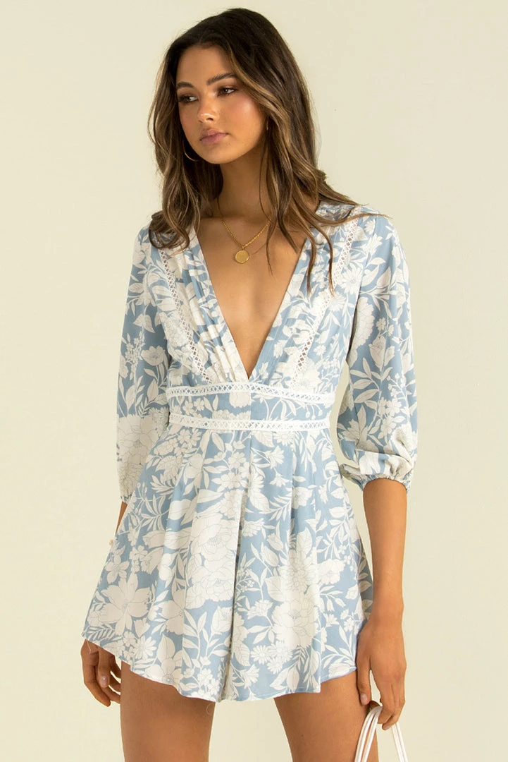 Sundae Muse Chantilly Playsuit / Blue 3 Sundae Muse Chantilly Playsuit / Blue