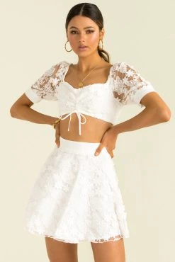 Sundae Muse Dahlia Skirt / White