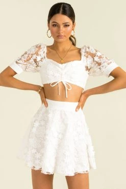 Sundae Muse Tops Dahlia Top / White