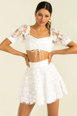 Sundae Muse Tops Dahlia Top / White