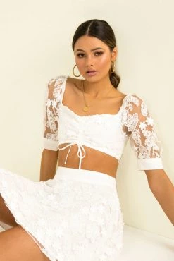 Sundae Muse Tops Dahlia Top / White