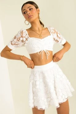 Sundae Muse Dahlia Skirt / White