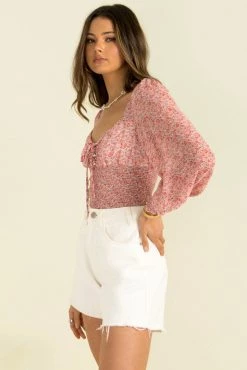 Sundae Muse Tops Martha Top / Red Floral