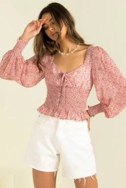 Sundae Muse Tops Martha Top / Red Floral