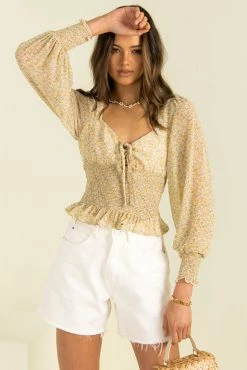 Sundae Muse Martha Top / Yellow Floral New Arrivals