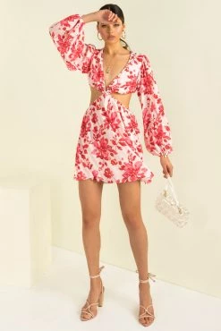 Sundae Muse New Arrivals Tullia Dress / Red Floral