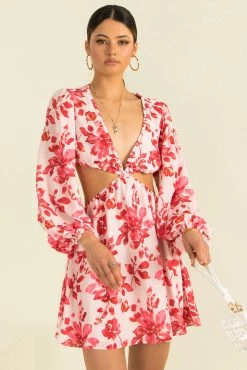Sundae Muse New Arrivals Tullia Dress / Red Floral