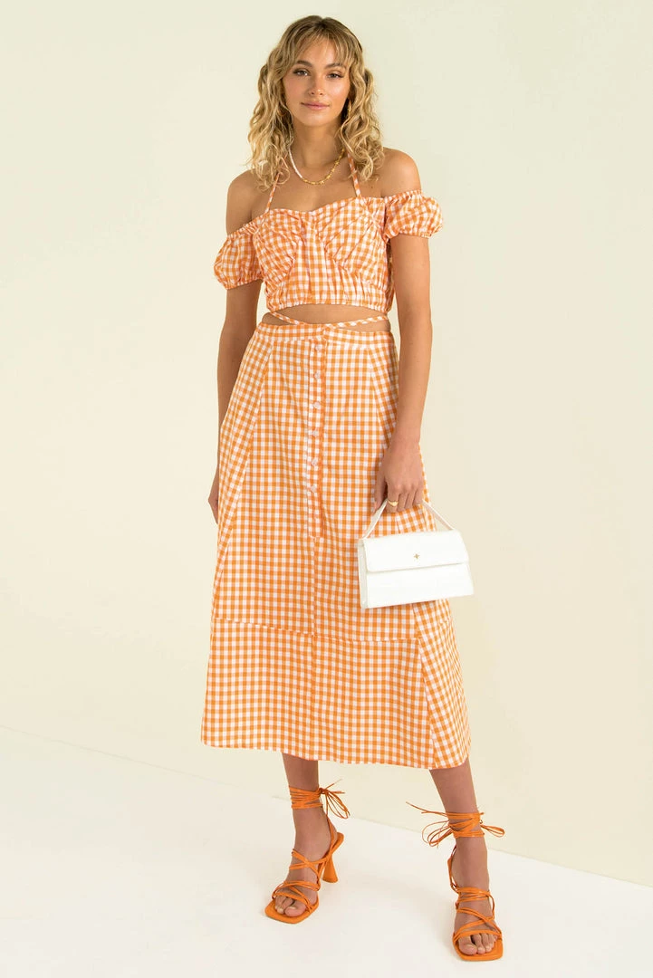 Sundae Muse Inger Skirt / Orange Check 4 Sundae Muse Inger Skirt / Orange Check