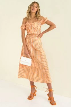 Sundae Muse Inger Skirt / Orange Check 20 Sundae Muse Inger Skirt / Orange Check