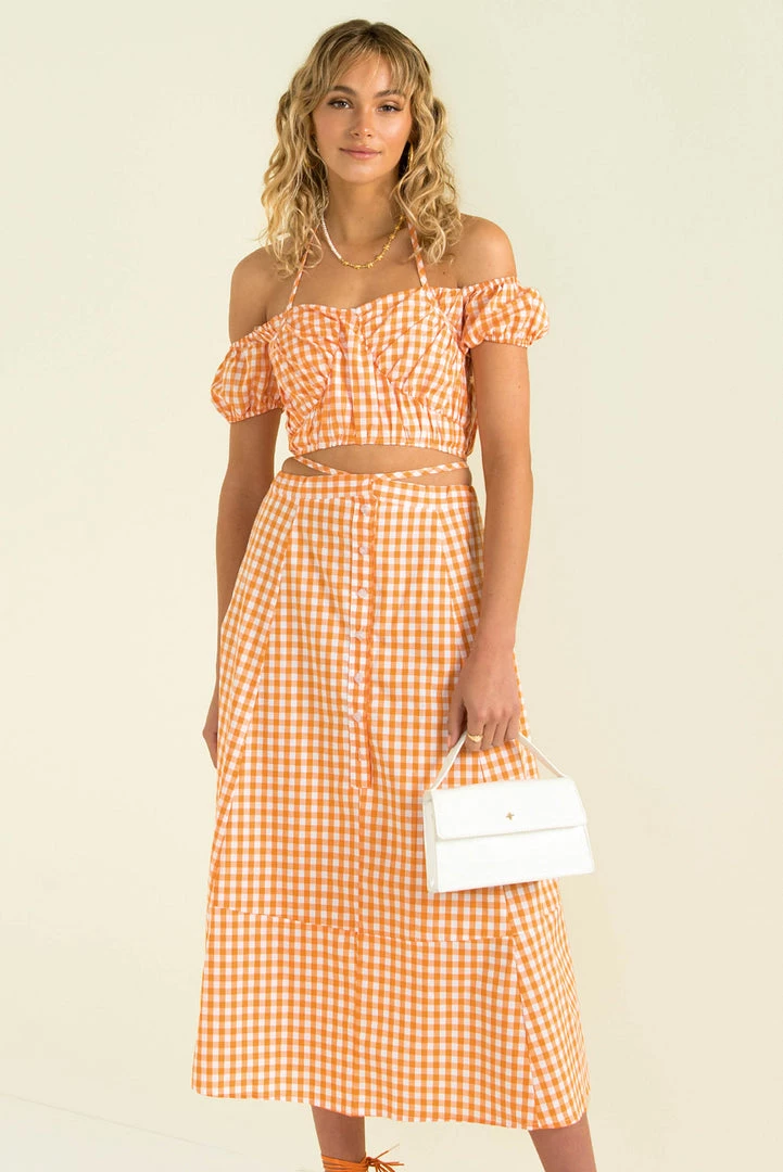 Sundae Muse Inger Skirt / Orange Check 11 Sundae Muse Inger Skirt / Orange Check