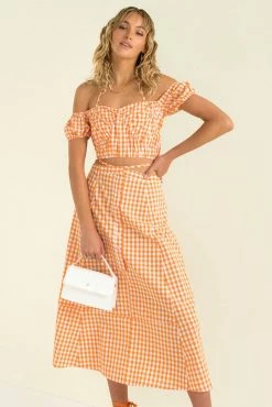 Sundae Muse Inger Skirt / Orange Check 23 Sundae Muse Inger Skirt / Orange Check