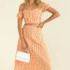Sundae Muse Inger Skirt / Orange Check