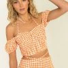 Sundae Muse Tops Inger Top / Orange Check 2 Sundae Muse Tops Inger Top / Orange Check