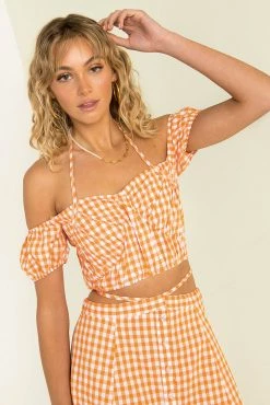 Sundae Muse Tops Inger Top / Orange Check