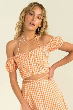 Sundae Muse Tops Inger Top / Orange Check