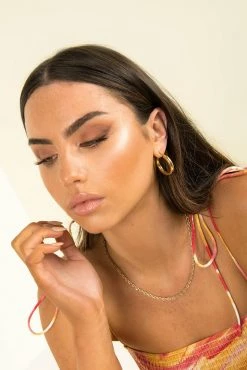 Sundae Muse Sapphire Hoops / Gold New Arrivals