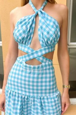 Sundae Muse Gia Dress / Blue Check New Arrivals