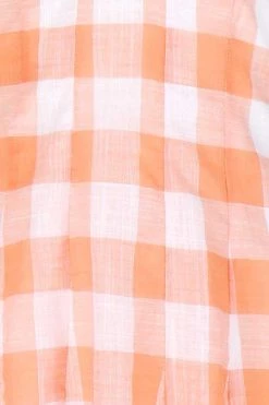 Sundae Muse Selma Dress / Peach Check DRESSES